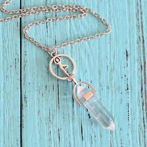NEW Silver Yoga Girl Clear Quartz Pendant Necklace